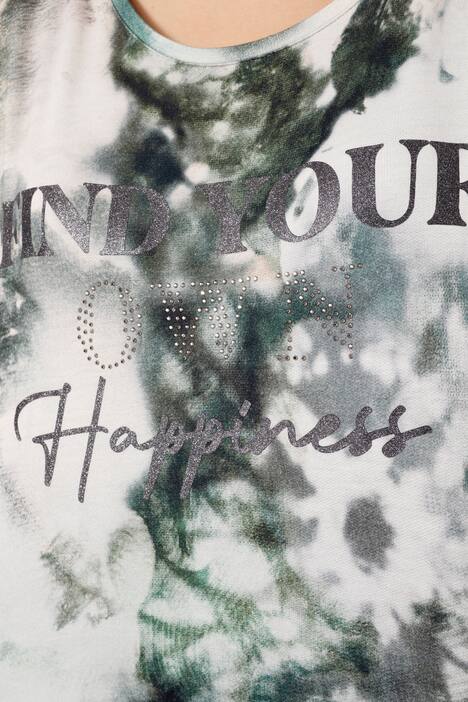 T-shirt style batik à message imprimé et manches longues