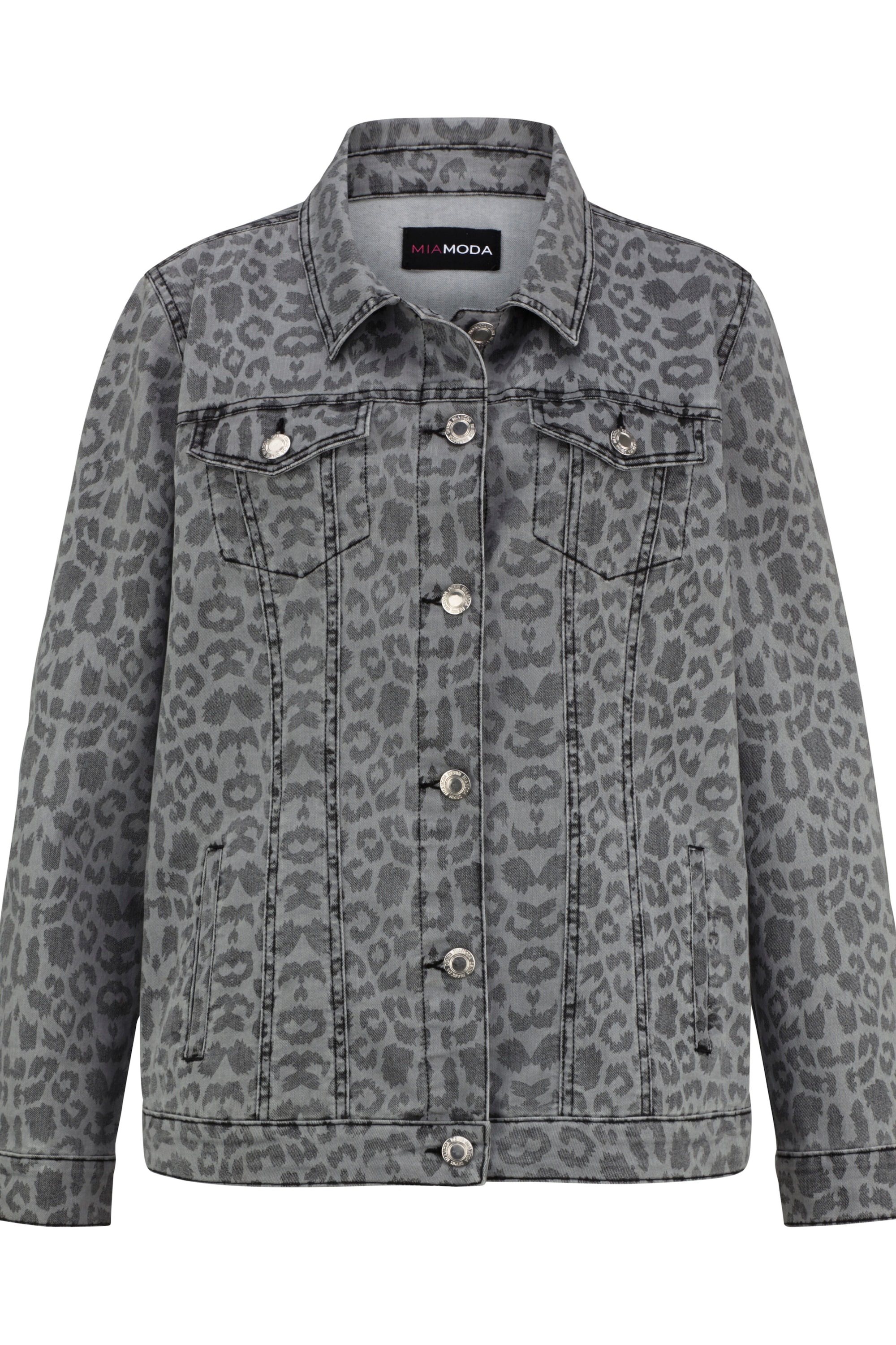 MIAMODA Damen große Größen Jeansjacke Animalprint Langarm 202605