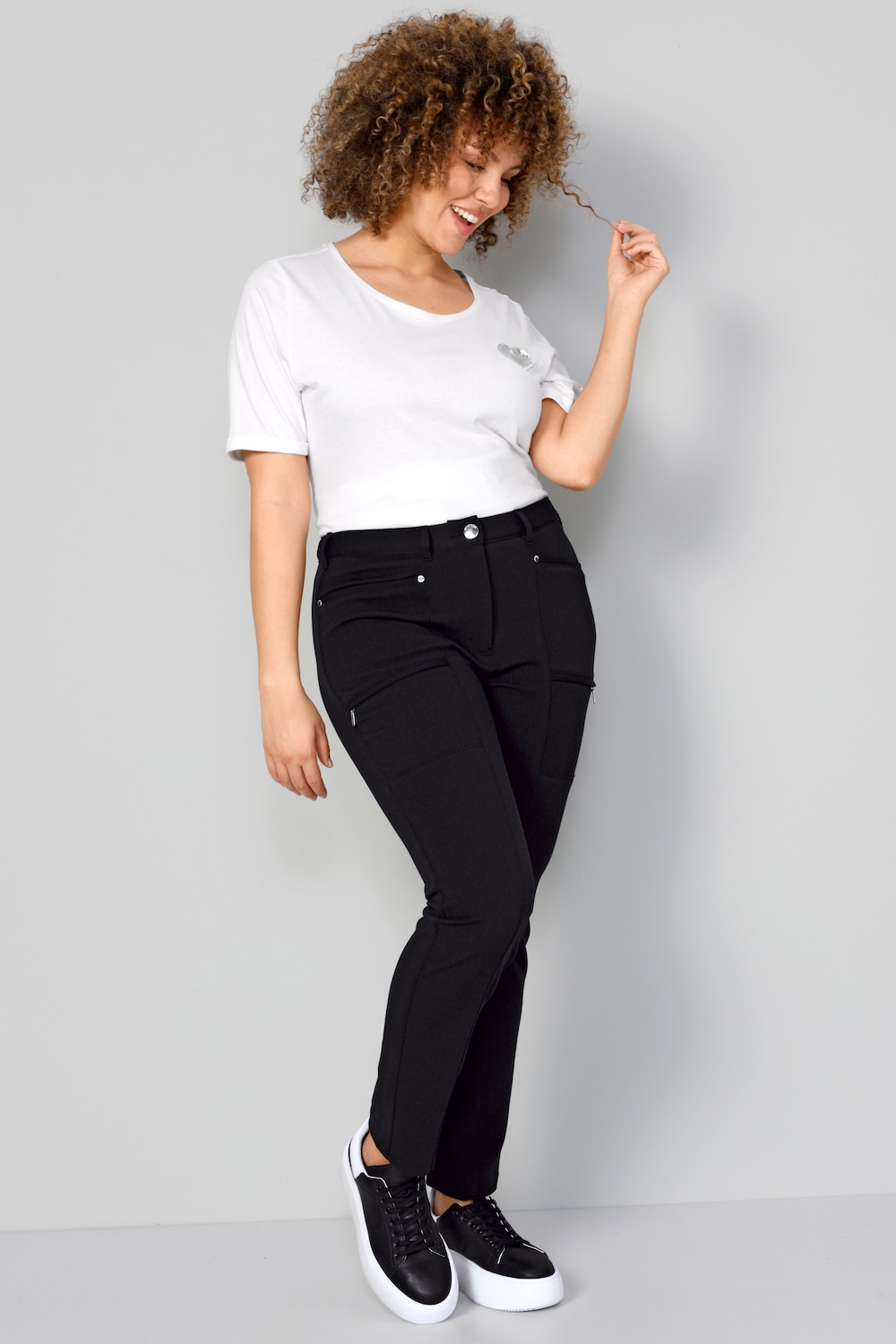 Hose, Slim Fit, extra weich, Zipptaschen