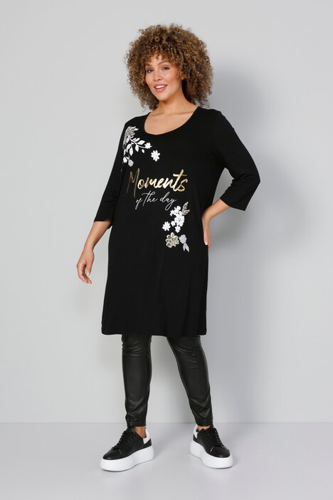 Longshirt, großer Druck, 3/4-Ärmel