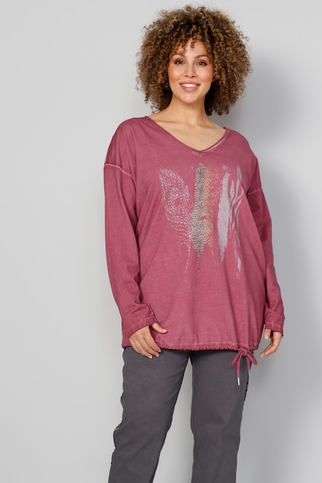 Sweatshirt met een oil-washed look