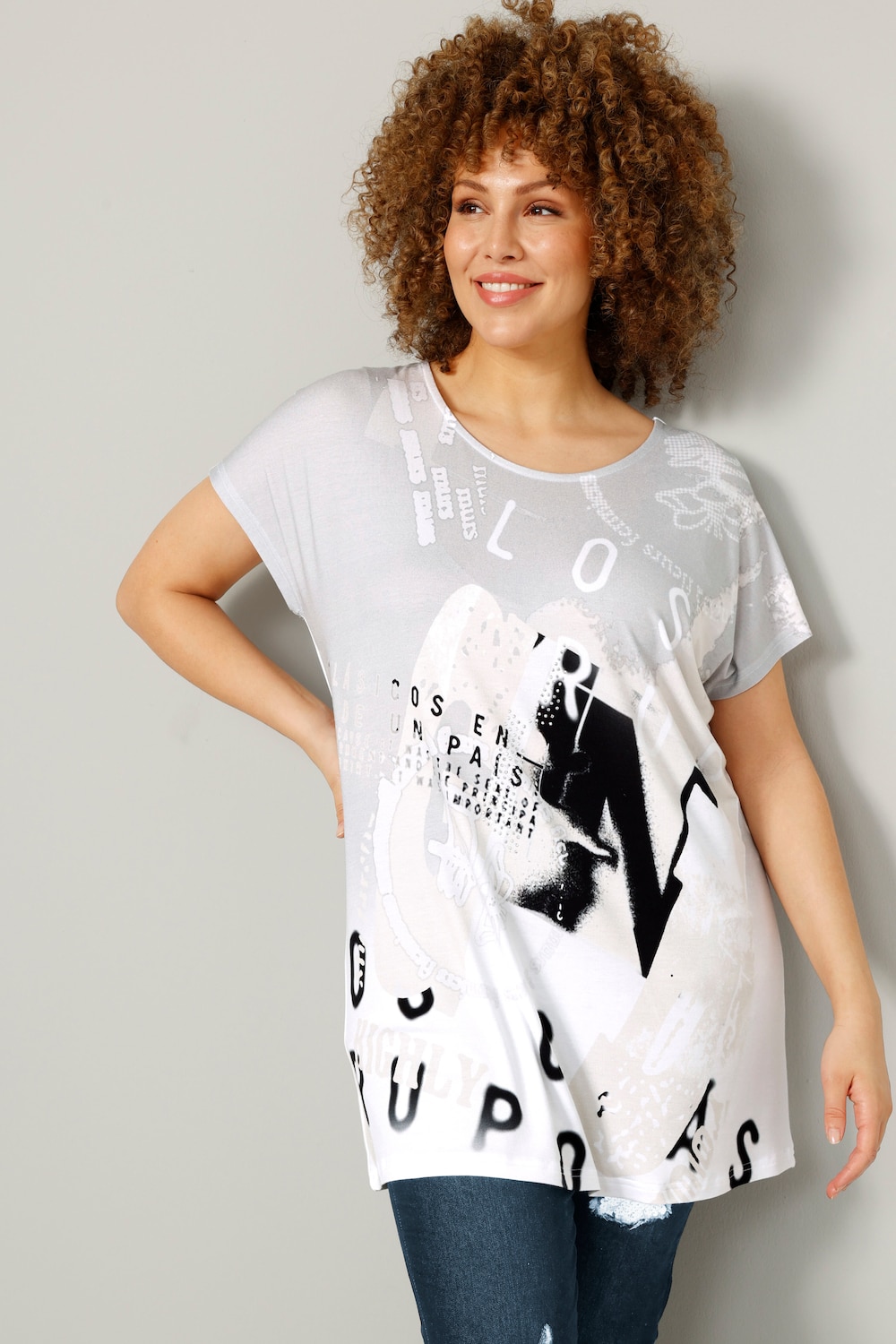T-Shirt, bequem geschnitten, Print-Motiv, Halbarm