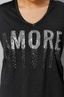 T-Shirt, AMORE Pailletten, V-Ausschnitt, 3/4-Ärmel