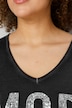T-Shirt, AMORE Pailletten, V-Ausschnitt, 3/4-Ärmel