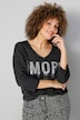 T-Shirt, AMORE Pailletten, V-Ausschnitt, 3/4-Ärmel
