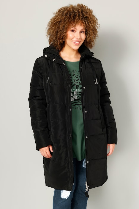 Steppjacke, Kapuze, verdeckter Zipper, Langarm