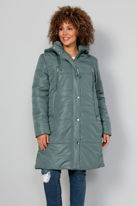 Steppjacke, Kapuze, verdeckter Zipper, Langarm