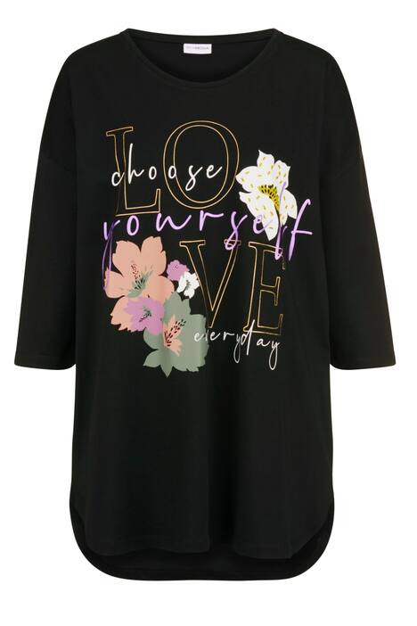 T-Shirt, großer Print, Rundhals, 3/4-Ärmel