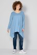 T-Shirt, oversized, V-Ausschnitt, Langarm, Zipfelsaum