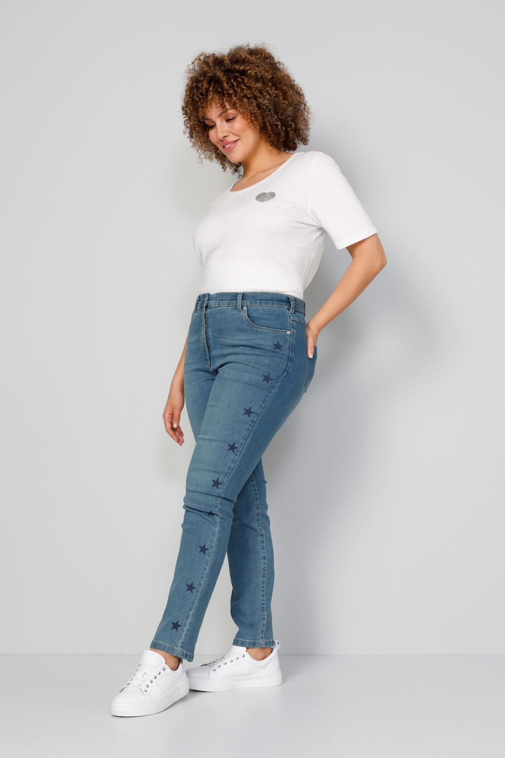 Jeans, Slim Fit, seitliche Sterne, 5-Pocket