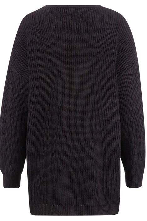 Long-Pullover, großer Stern, V-Ausschnitt, Langarm