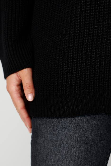 Long-Pullover, großer Stern, V-Ausschnitt, Langarm