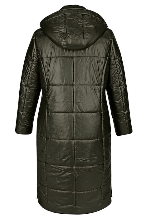 Steppmantel, glänzende Optik, Kapuze, Zipper