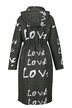 Steppmantel, LOVE, Kapuze, Taillen-Bindeband, Langarm