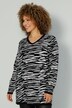 Pullover, Allovermuster mit Schrift, V-Ausschnitt, Langarm