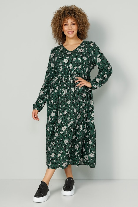 Kleid, bequeme Passform, floraler Druck.