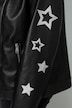 Bikerjacke, Lederoptik, Sternen-Druck, Zipper