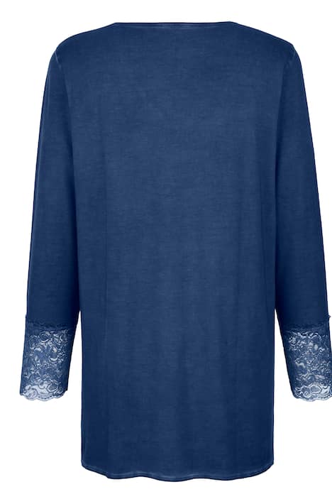 Longshirt, V-Ausschnitt, Langarm mit Spitze
