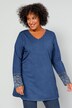 Longshirt, V-Ausschnitt, Langarm mit Spitze