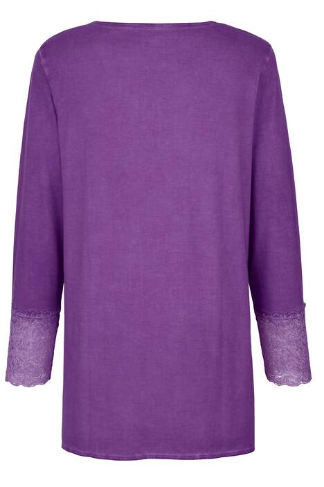 Longshirt, V-Ausschnitt, Langarm mit Spitze