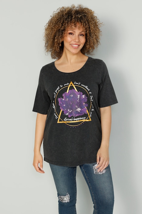 T-Shirt, oversized, Mandala, Vintage-Optik