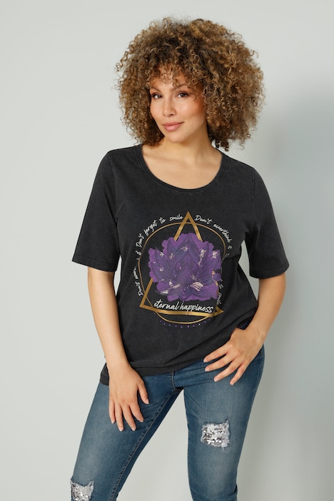 T-Shirt, oversized, Mandala, Vintage-Optik