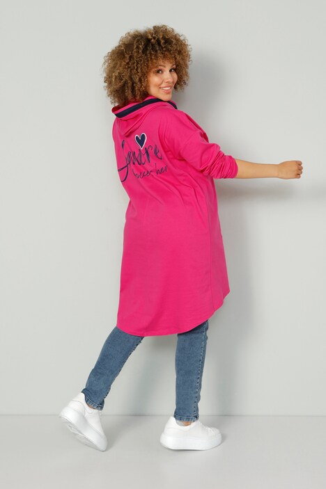 Long-Hoodie, oversized, Rückenprint AMORE