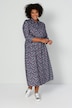 Hemdblusenkleid, Midilänge, Alloverdruck, Knopfleiste, 3/4-Ärmel
