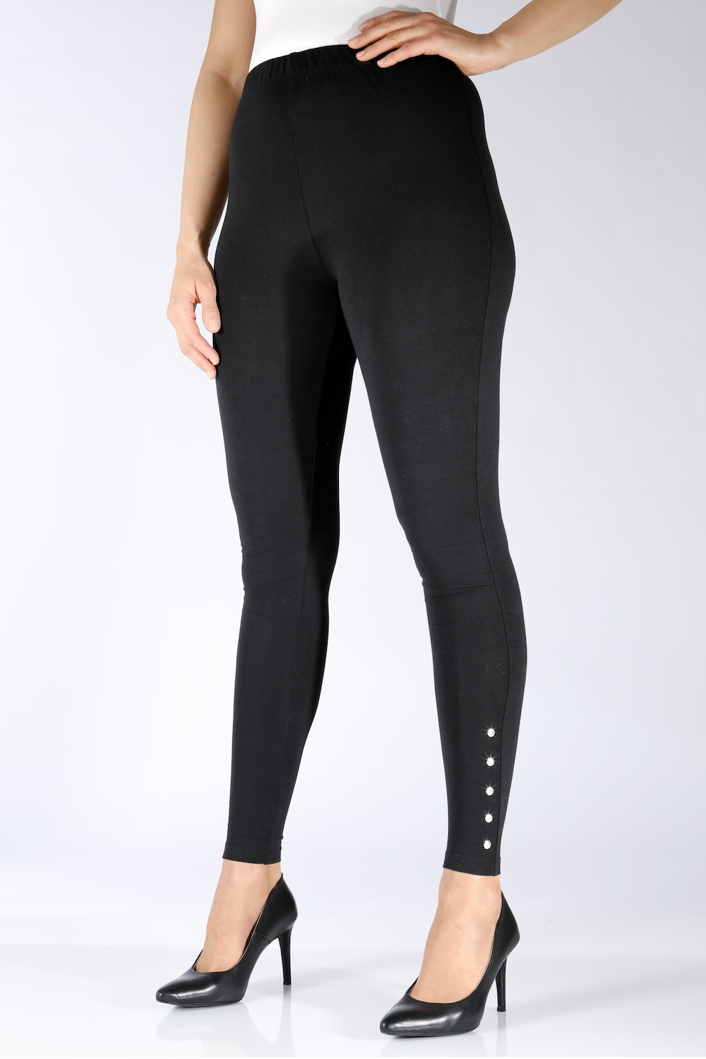 Große Größen Leggings, Damen, schwarz, Größe: 42, Baumwolle, Ulla Popken