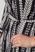 Midikleid, Straight Fit, grafisches Muster, Langarm