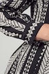 Midikleid, Straight Fit, grafisches Muster, Langarm