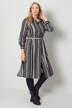 Midikleid, Straight Fit, grafisches Muster, Langarm
