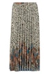 Leopard Print Border Hem Pleated Elastic Waist Skirt