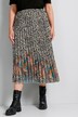Leopard Print Border Hem Pleated Elastic Waist Skirt