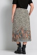 Leopard Print Border Hem Pleated Elastic Waist Skirt