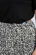 Leopard Print Border Hem Pleated Elastic Waist Skirt