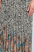 Leopard Print Border Hem Pleated Elastic Waist Skirt