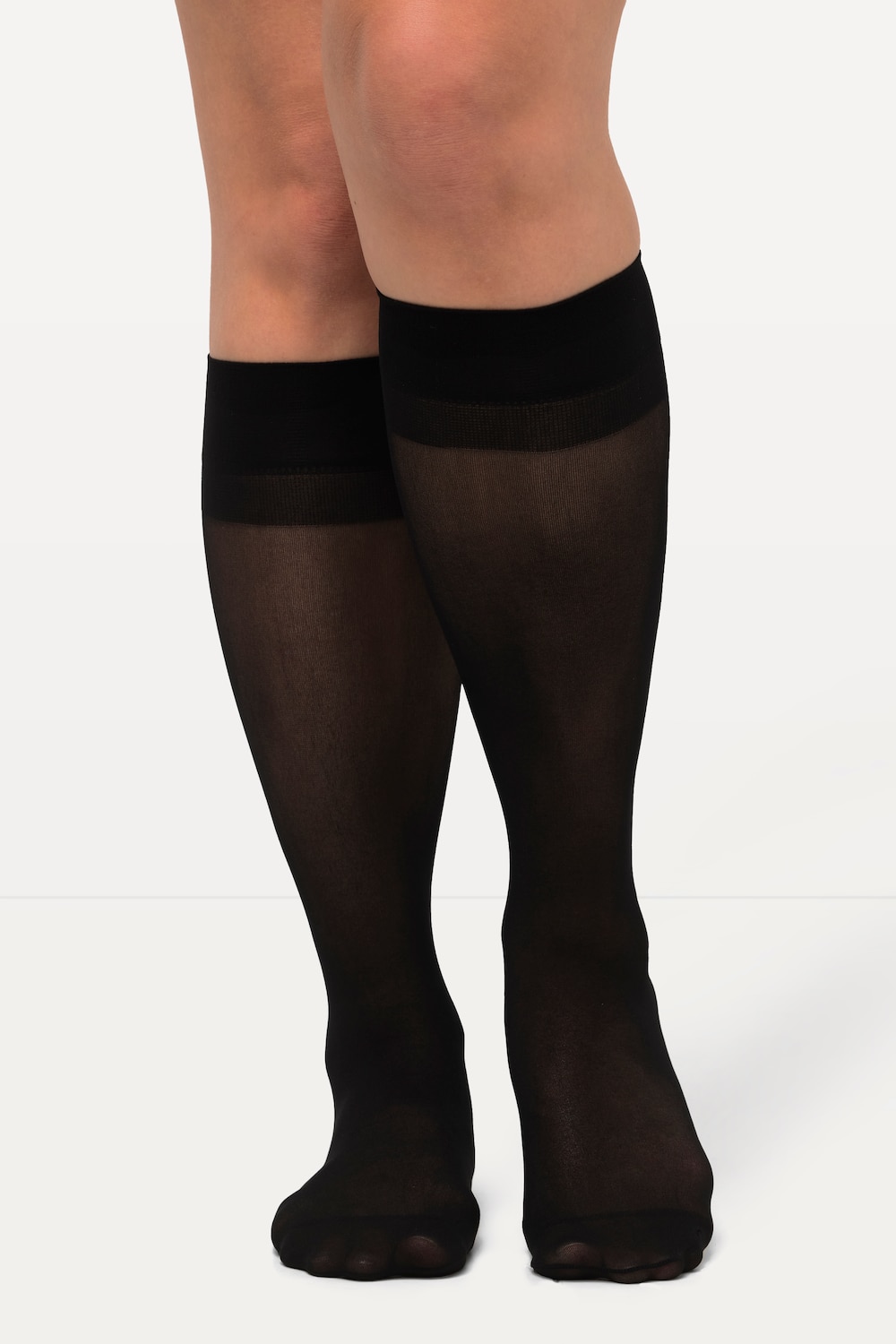 Große Größen Essential Kniestrümpfe, Damen, schwarz, Größe: One Size, Synthetische Fasern, Ulla Popken