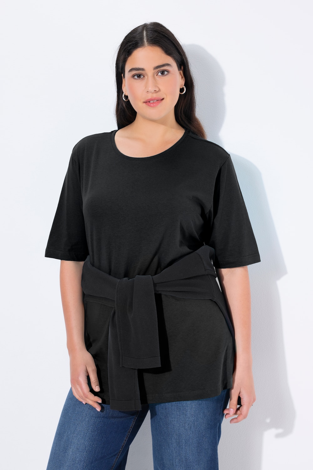 Große Größen T-Shirt, Damen, schwarz, Größe: 62/64, Baumwolle, Ulla Popken