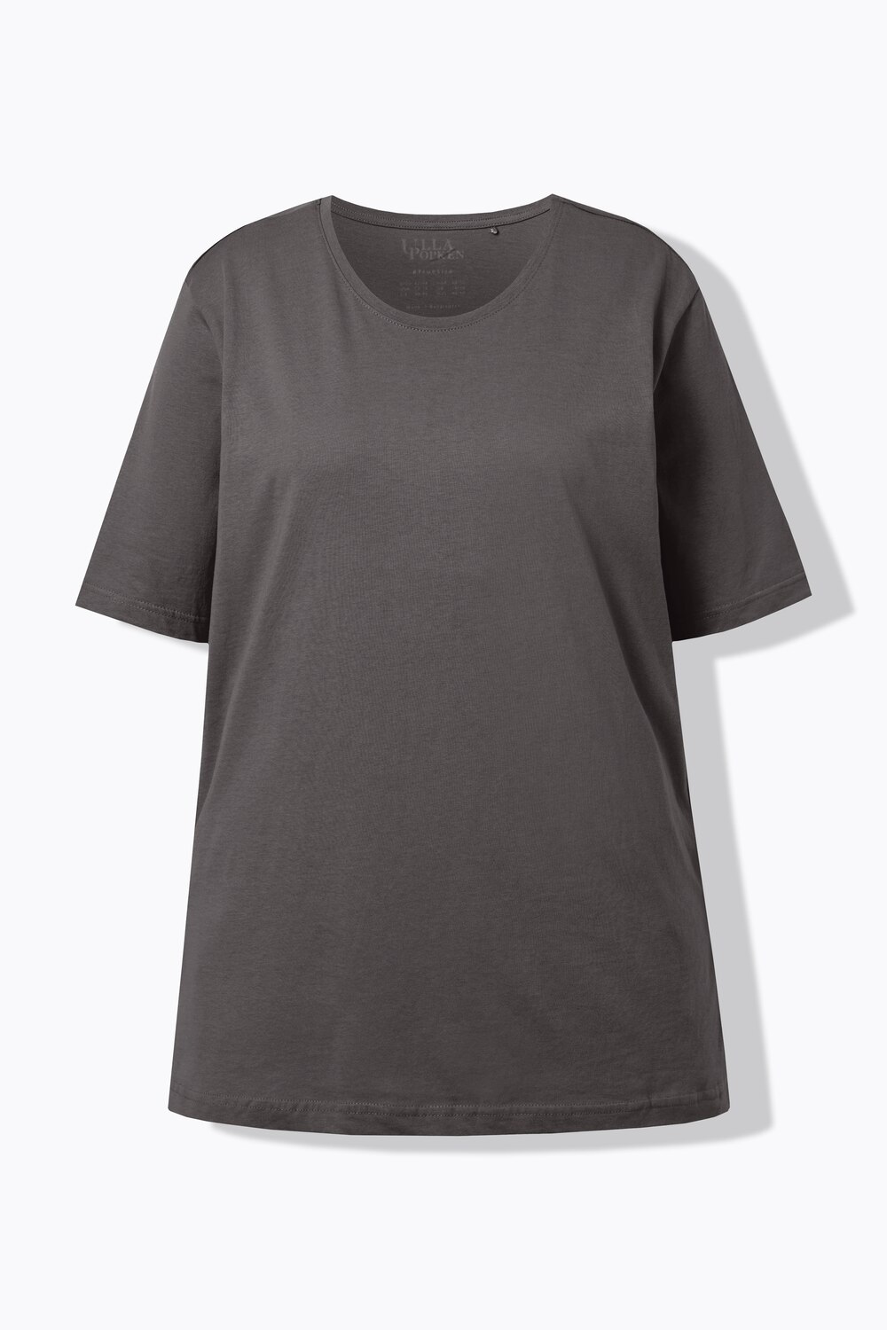 Stora storlekar T-shirt med rund hals, Dam, grå, storlek: 46/48, Bomull, Ulla Popken