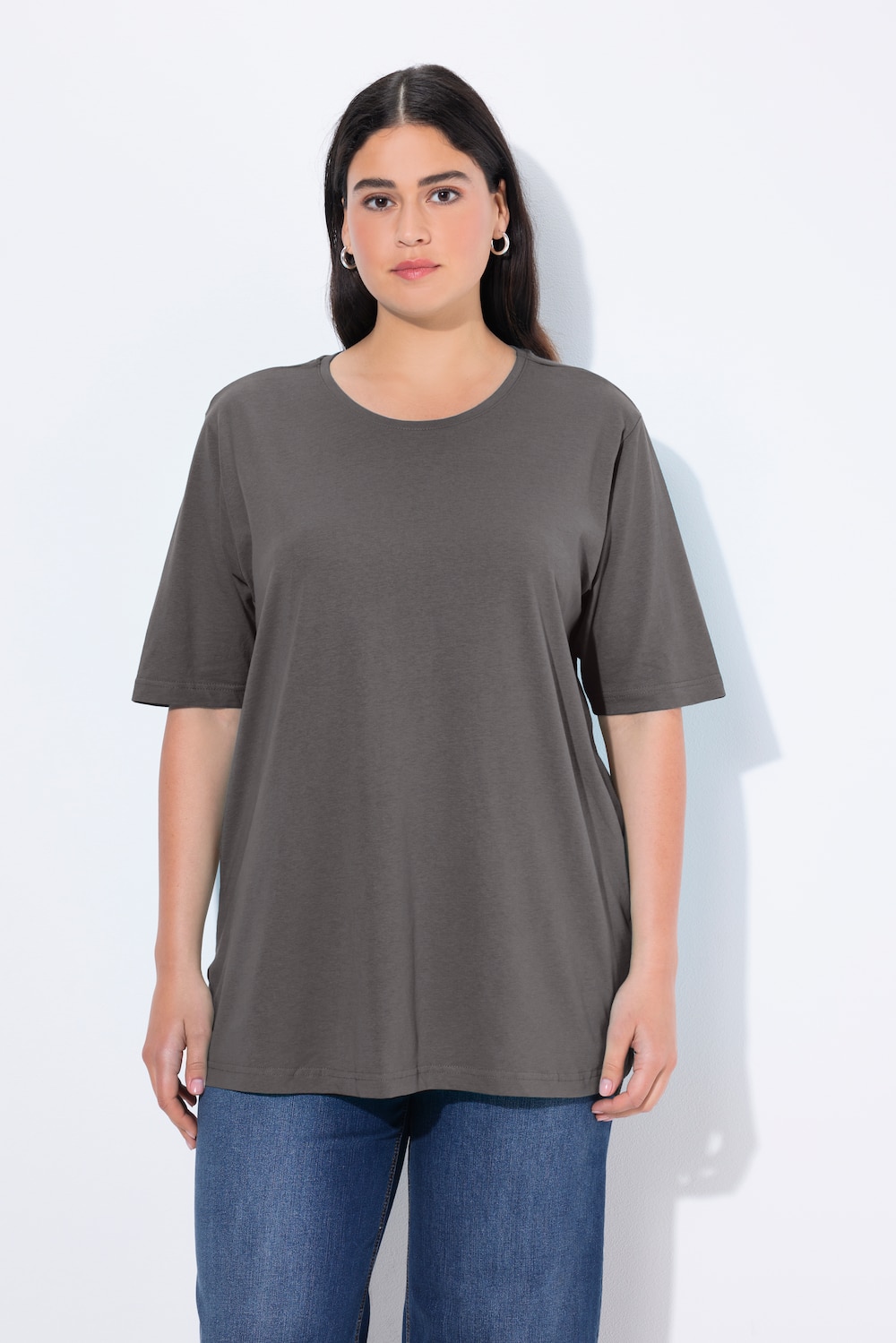 Große Größen T-Shirt, Damen, grau, Größe: 42/44, Baumwolle, Ulla Popken