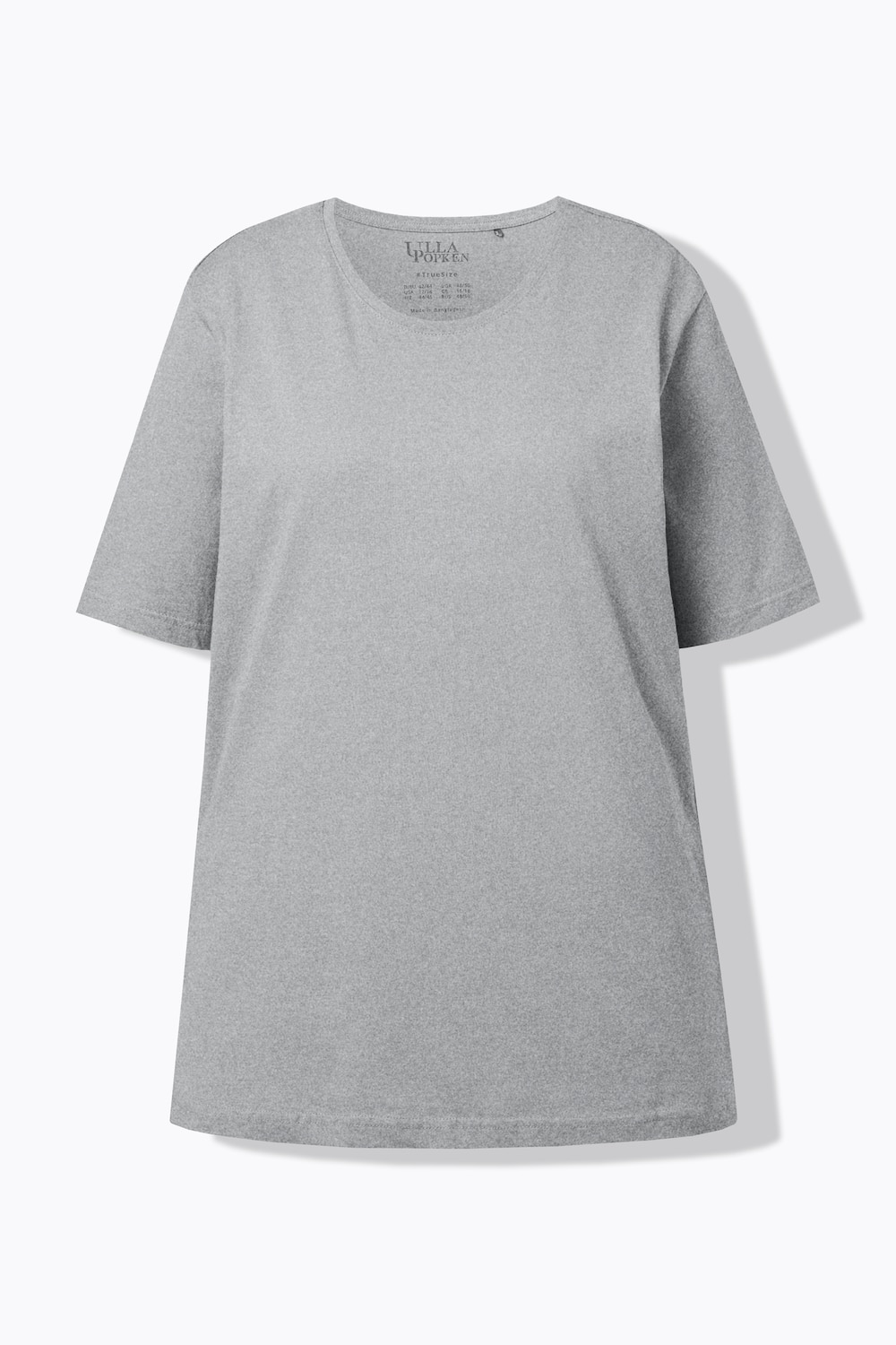 Stora storlekar T-shirt med rund hals, Dam, grå, storlek: 46/48, Bomull/Viskos, Ulla Popken