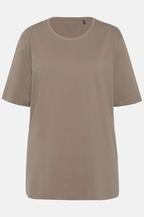 T-shirt med rund hals, ledig passform, halvlång ärm