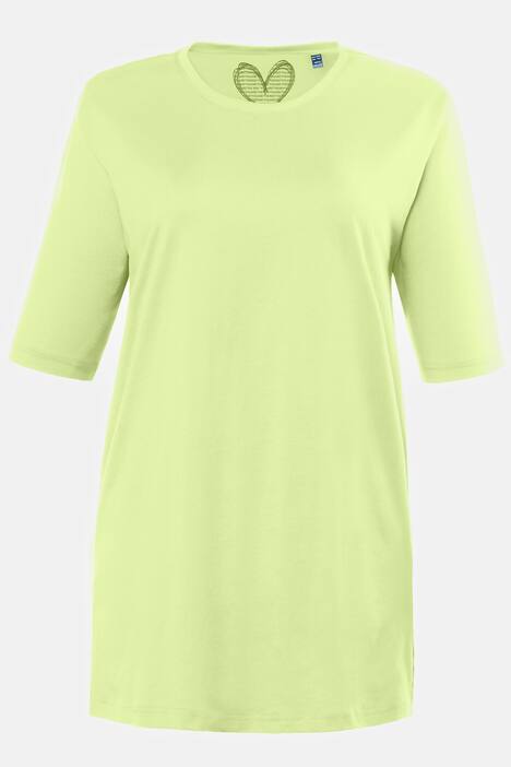 T-shirt med rund hals, ledig passform, halvlång ärm