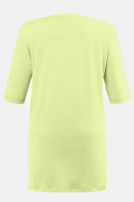 T-shirt med rund hals, ledig passform, halvlång ärm