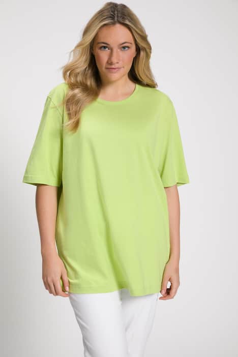 T-shirt med rund hals, ledig passform, halvlång ärm