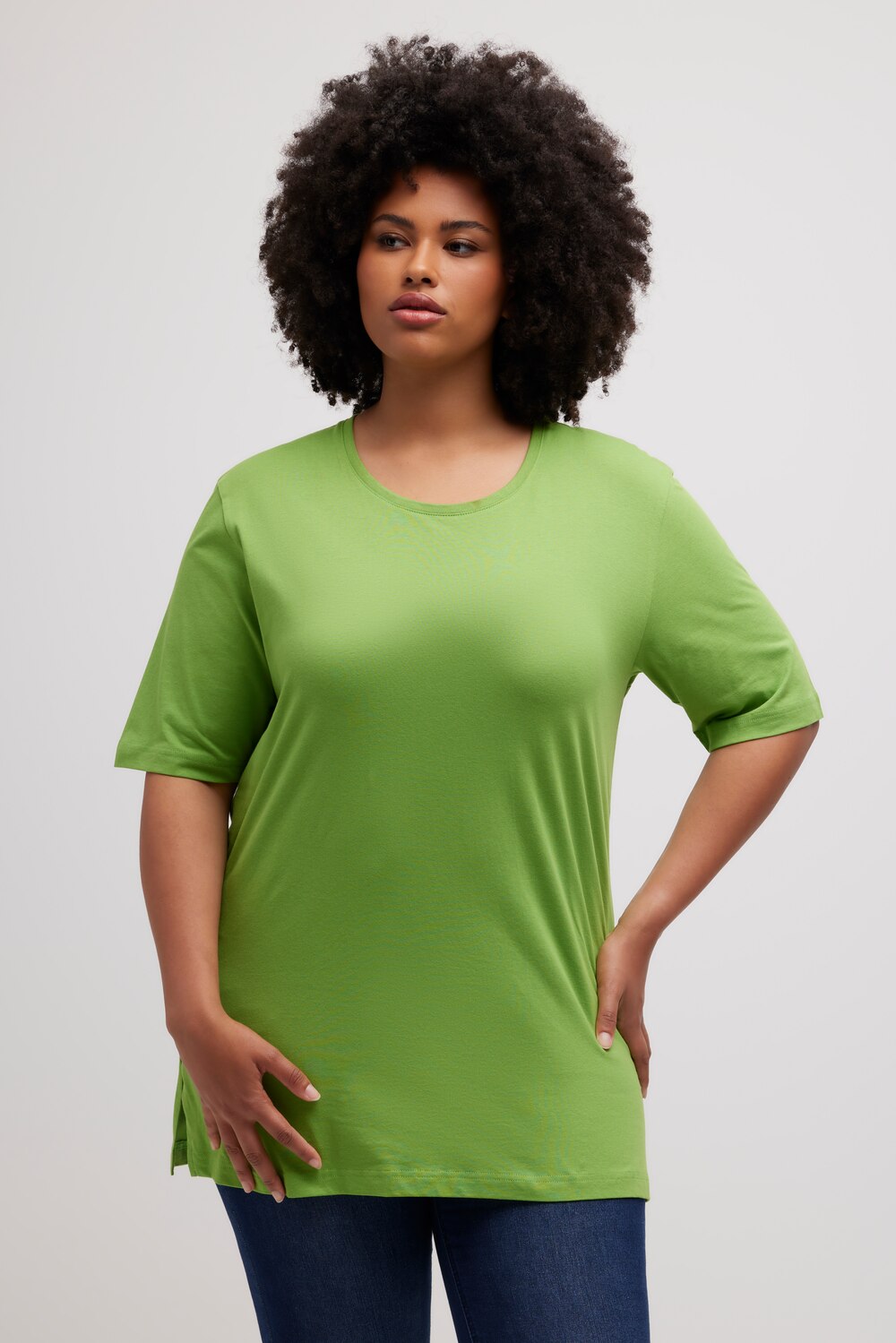 Grote Maten T-shirt, Dames, groen, Maat: 54/56, Ulla Popken