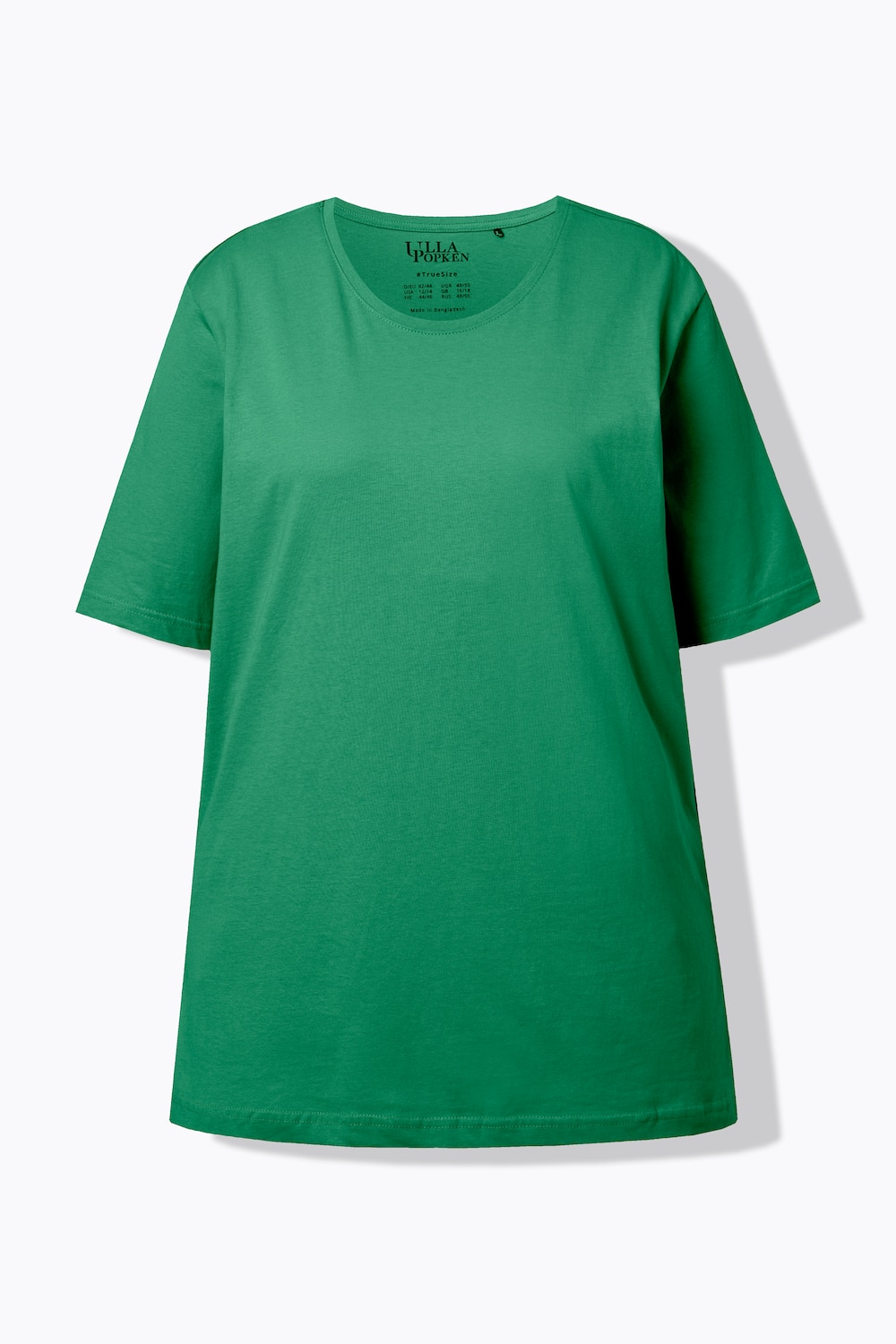 Stora storlekar T-shirt med rund hals, Dam, grön, storlek: 62/64, Bomull, Ulla Popken