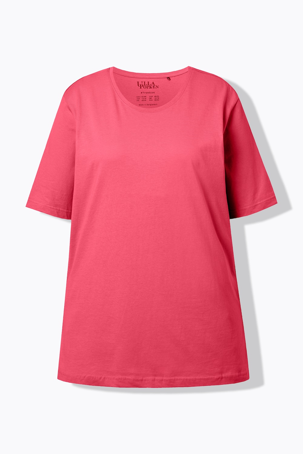Stora storlekar T-shirt med rund hals, Dam, rosa, storlek: 50/52, Bomull/Viskos, Ulla Popken