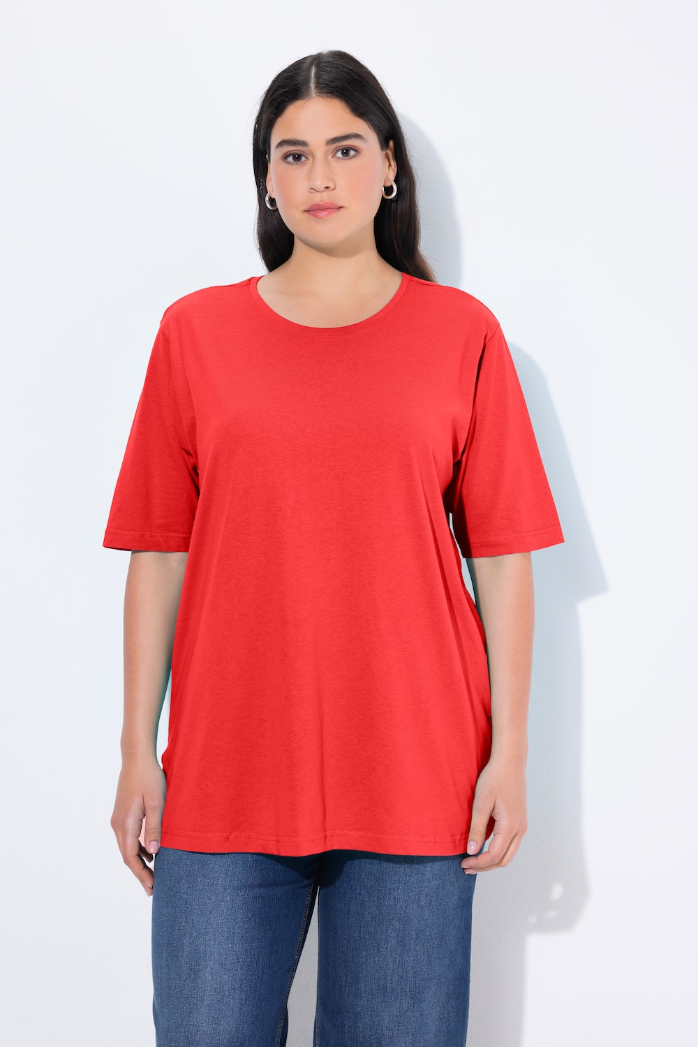 Große Größen T-Shirt, Damen, rot, Größe: 66/68, Baumwolle/Viskose, Ulla Popken